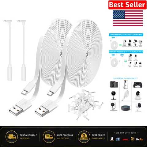 Extra Long 20FT Power Extension Cable Compatible with Wyze, Blink & More, 2 Pack