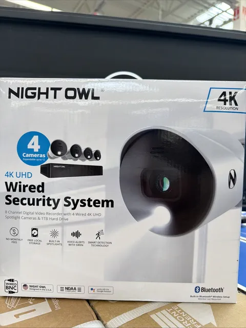 Night Owl UHD 1TB HDD 8 Channel Bluetooth Camera System - White (WM-BTD881-4LSA)