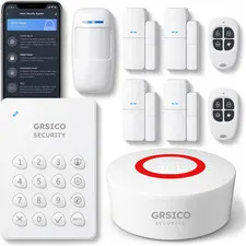 9-Piece Home Security System, Wifi Wireless Alarm System, 120Db Siren Alert, DIY
