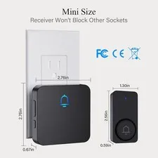 Fansitc Wireless Doorbells for Home with 2 - In Receivers, Waterproof Door Chime