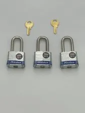 New Master Lock 3-Pack Keyed Alike Laminated Steel Pin Tumbler Padlock 3TRILF