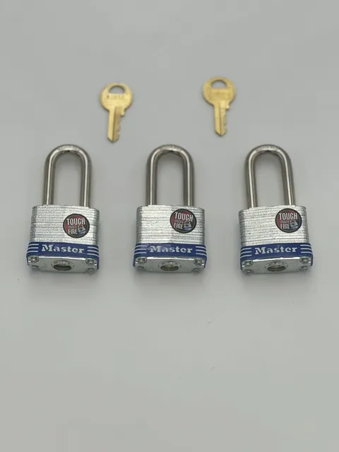 New Master Lock 3-Pack Keyed Alike Laminated Steel Pin Tumbler Padlock 3TRILF