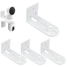 4 PCS White Adhesive Metal Camera Mount Bracket Adjustable Security Holder Kit