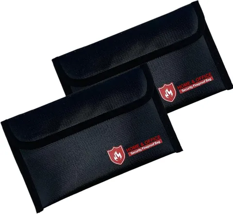2 Pack Fireproof Money Bag , Non-Itchy Waterproof Fireproof Bag with Zipper