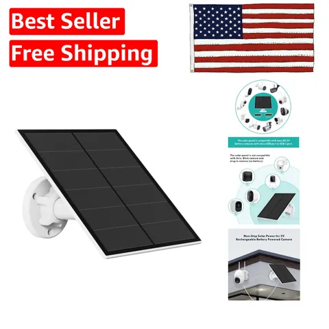 360° Adjustable 5W Solar Panel for USB-C Battery Cameras - Reliable Power Source