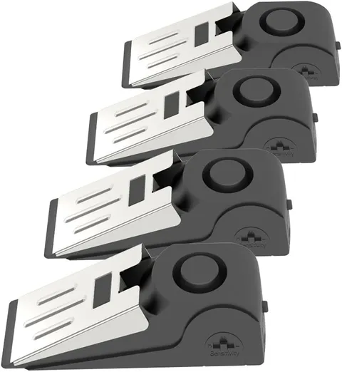 4 Packs Upgraded Door Stop Alarm Portable Wedge Door Stoppers Security Alarm 120