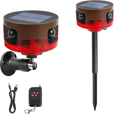 Solar Outdoor Motion Sensor Alarm-Dog Barking or Gunshot Sound | 130Db Noise, 13