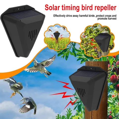 Solar Waterproof Alarm emits loud dog barking & gunshot sounds