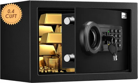 Tenamic Safe Box 0.4 Cuft Fireproof, Waterproof, Keypad Small Cabinet Lock Bo...