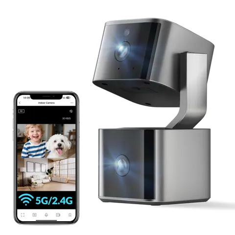 Dual Lens Security Camera Indoor 5G/2.4G WiFi, 2K+2K Pet Camera with Pan Tilt...