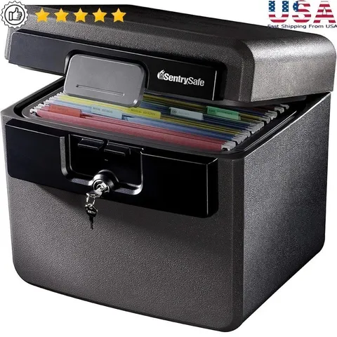 Fireproof Waterproof Safe Documents Valuables Keylock Storage Fire Resistant Box