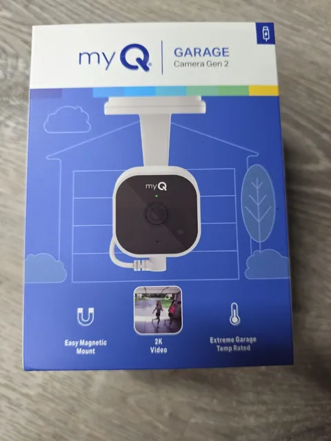 myQ Garage Plug-in Camera Gen 2 – 2K Smart Wi-Fi Garage Camera with Night Vis...