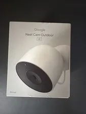 Google - Nest Cam Outdoor (wired, 2nd gen) - 2K Video and Gemini - 1-Pack - Snow