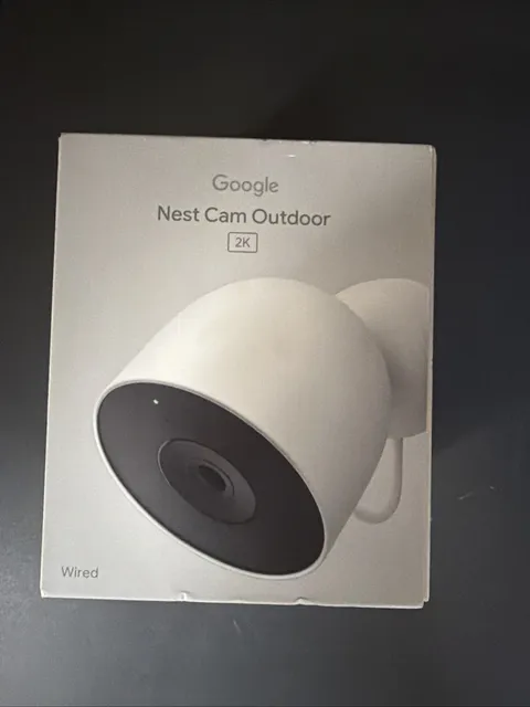 Google - Nest Cam Outdoor (wired, 2nd gen) - 2K Video and Gemini - 1-Pack - Snow
