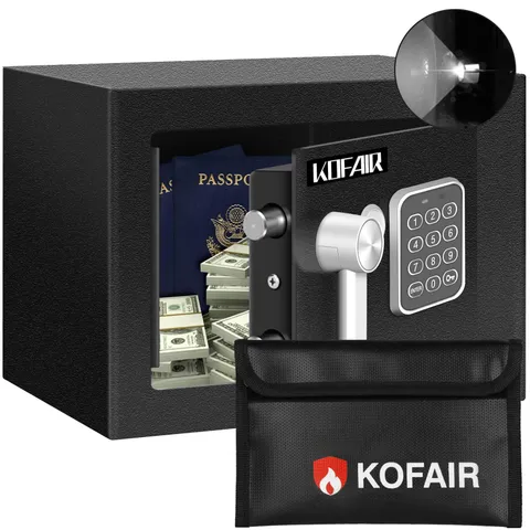 Safe Box for Home Safe (0.23 Cubic Feet) with Fireproof Bag, Personal Money S...