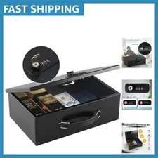 Fireproof Lock Box - Dual Combination & Key Security, 12.8"x8.4"x4.5"