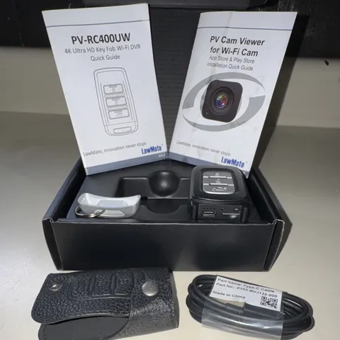 LawMate PV-RC400UW 4K Ultra HD Wi-Fi Key Fob DVR w/ USB-C Cable & Guide