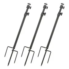 3 Pack Ground Stake Mount Stand, 360° Adjustable Universal Thread Connection ...