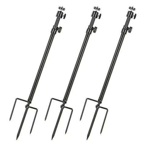 3 Pack Ground Stake Mount Stand, 360° Adjustable Universal Thread Connection ...