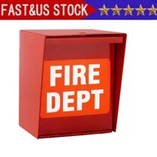 Safety Fire Department Box With Lock Hole Red Heavy Duty Steel ‎Wall Mount Quick