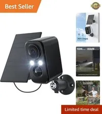 Battery Powered Outdoor Security Camera with Infrared Night Vision & App Control