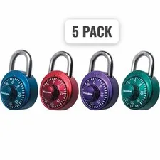5 PACK,  Master Lock 1500 Combination Padlock, COLOR MAY VARY, 1-7/8-in Wide