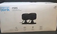 Blink Mini Indoor 2pk 1080p Plug-In HD Wi-Fi Home Security Cameras Black New