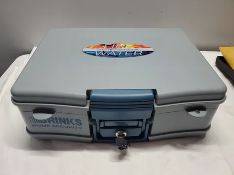 Brinks Home Security Locked Box Fire/ Flood Safe Class 350 HR. 1/2 w/ 2 Keys UL