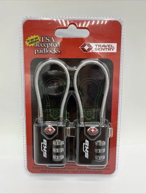 SKB TSA Combination Cable Padlock 2-Pack for Luggage Security (1SKB-PDL-C)
