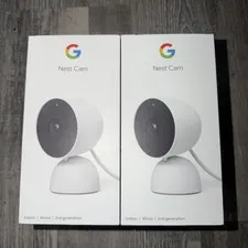 2 New Google Nest Cam 2nd Gen Indoor Wired Security Cameras