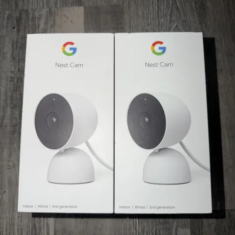 2 New Google Nest Cam 2nd Gen Indoor Wired Security Cameras
