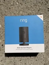 Ring Stick Up Cam Plug-in Wired Indoor/Outdoor Camera Black