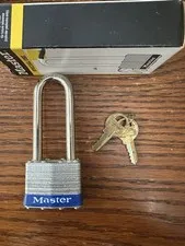 Master Lock Padlock No 1. 2-7/8" L x 0.3" D Shackle Special Use Vintage NOS