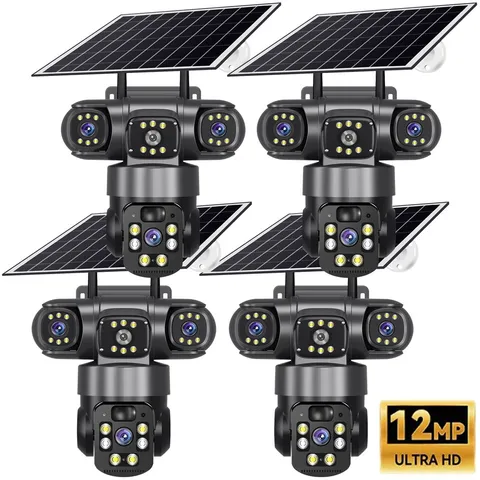 Solar Battery Powered Wireless WiFi Outdoor Pan/Tilt Home Security Camera System