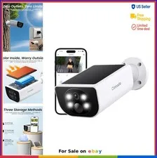 Outdoor Security Camera Wireless 2K Solar Battery Powered 2.4GHz Wi-Fi Night