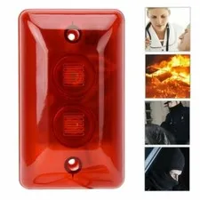 12V LED Wired Flashing Light Alarm Strobe Siren Security System Automatic Voice