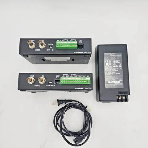Aiphone AX Series Lot AXW-AVT Transmitter AXW-AVR Receiver PS-2420 Power Supply