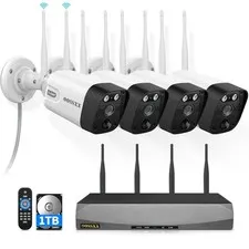 5MP Wireless Security Camera System 16CH NVR Outdoor WiFi Cameras 1TB HDD