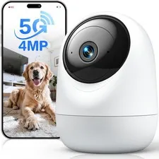 4MP Indoor 360° Pan Tilt 5G/2.4G WiFi 6, Plug-in Pet with Speaker for Dog/Cat...