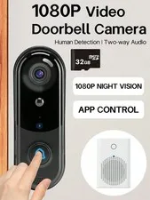 1080P WiFi Video Doorbell Camera Wireless Chime Night Vision 2.4GHz