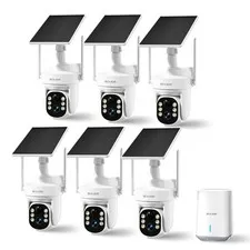 SOLIOM Security Cameras Wireless Outdoor, 6-Camera Solar Large, White