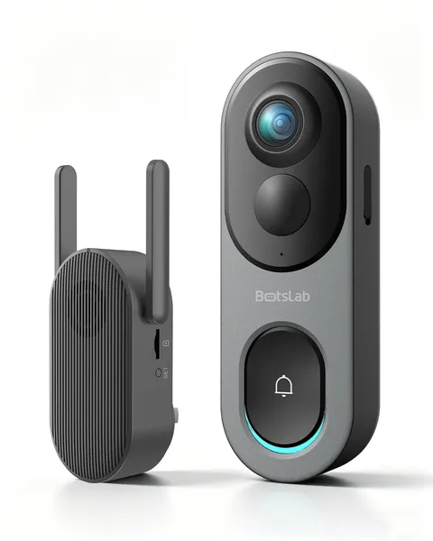 BOTSLAB 5MP Doorbell Camera Wireless, 180° Head-to-Toe View, 32GB SD Card