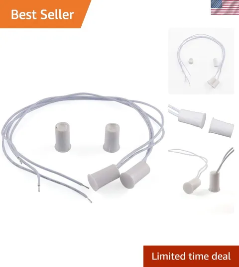 2 Pcs Recessed Magnetic Door Switch - Essential Wired Security Sensor
