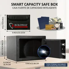 Heavy Duty Fireproof Steel Safe Box with Cash Bag Home Office Security Storage