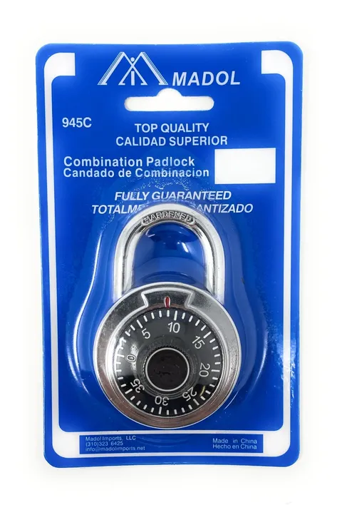 Standard Dial Combination Lock, 2 in. Wide with Different Combination
