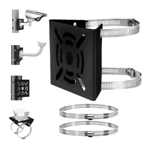 Universal Vertical Pole Mount Adapter Bracket for CCTV Security Camera PTZ Do...