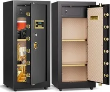 Kavey 40" Extra Large Safe Box for Home Office with Wheels 9 Cub Heavy Duty Safe
