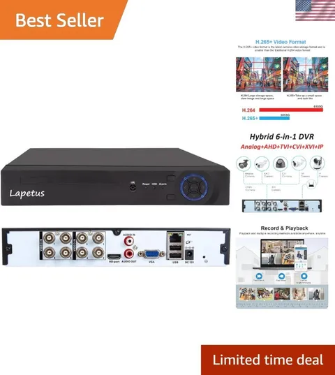 8CH 1080P Hybrid DVR with 6TB Storage & Motion Detection for Ultimate Security