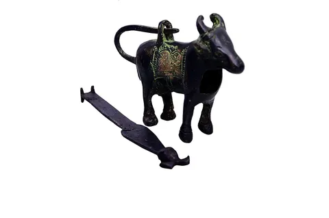 Handmade Brass Antique Finish Unique Cow Design Padlock With Key