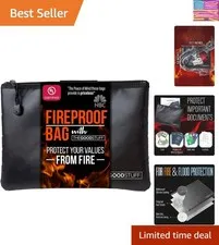 Fireproof Money Bag for Cash 10" x 13" – Waterproof Document Holder with Zipp...